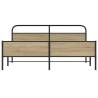 Stylish Metal Bed Frame in Smoked Oak - 183x213 cm