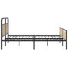 Metal Bed Frame without Mattress - Smoked Oak 200x200 cm