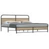  Metal Bed Frame without Mattress Smoked Oak 180x200 cm Super King Colour smoked oak Size 180 x 200 cm Model with headboard & high footboard 