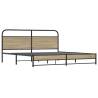 Metal Bed Frame without Mattress - Smoked Oak, Super King Size