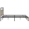 Metal Bed Frame without Mattress - Smoked Oak Finish