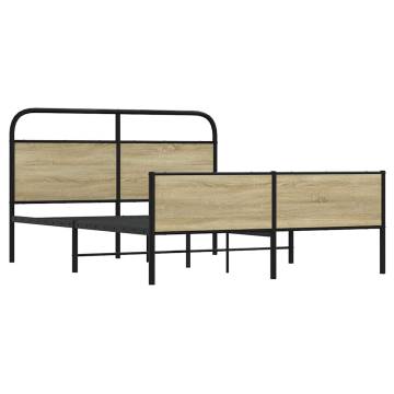 Metal Bed Frame without Mattress - Sonoma Oak 160x200 cm