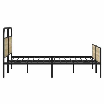 Metal Bed Frame without Mattress - Sonoma Oak 160x200 cm