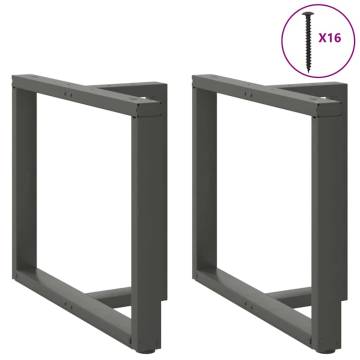 T-Shaped Dining Table Legs - 2 pcs Anthracite Steel 90x35 cm