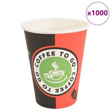 Buy 1000 Red & Black Paper Coffee Cups - 12oz Durable & Leakproof