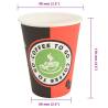 Buy 1000 Red & Black Paper Coffee Cups - 12oz Durable & Leakproof