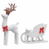 Christmas Decoration Reindeer & Sleigh with 100 LEDs - Cold White