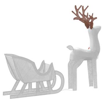 Christmas Decoration Reindeer & Sleigh with 100 LEDs - Cold White