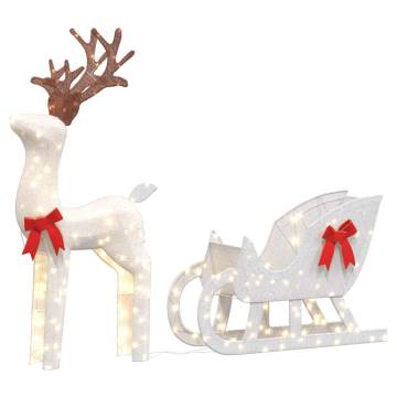 Christmas Decoration Reindeer & Sleigh with 100 LEDs - Cold White