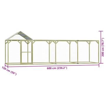 Durable 6x1.5x2 m Chicken Cage | Impregnated Wood Pine