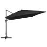 Cantilever Garden Parasol with LED Lights - Black 400x300 cm