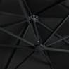 Cantilever Garden Parasol with LED Lights - Black 400x300 cm