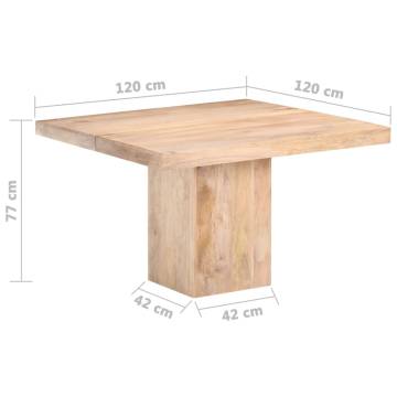 Solid Mango Wood Dining Table 120x120 cm | Timeless Elegance