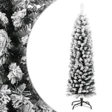 Slim Flocked Snow Christmas Tree 120 cm - Eco-Friendly Decor