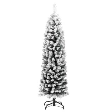 Slim Flocked Snow Christmas Tree 120 cm - Eco-Friendly Decor