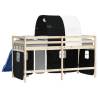 Stylish Curtains for Loft Bed with Tunnel - White & Black