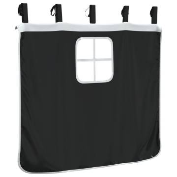 Stylish Curtains for Loft Bed with Tunnel - White & Black