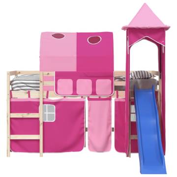 Loft Bed Curtains with Tunnel & Tower - Pink | Hipo Market