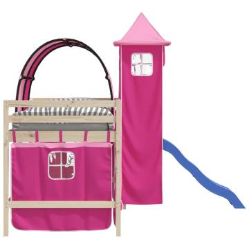 Loft Bed Curtains with Tunnel & Tower - Pink | Hipo Market