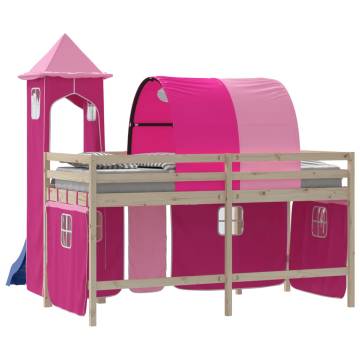 Loft Bed Curtains with Tunnel & Tower - Pink | Hipo Market