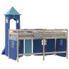 Curtains for Loft Bed with Tower - Fun Blue Polyester