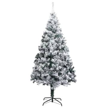 Artificial Christmas Tree with Flocked Snow - 210 cm Green