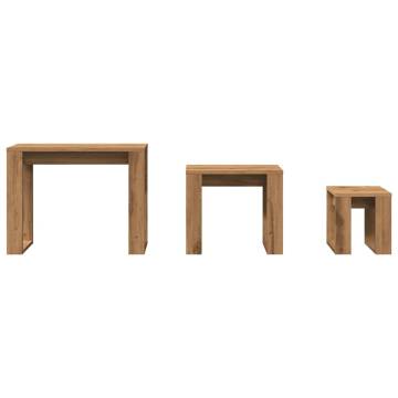 Stylish Nest of Tables - 3 pcs Artisan Oak Engineered Wood