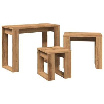 Stylish Nest of Tables - 3 pcs Artisan Oak Engineered Wood