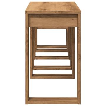 Stylish Nest of Tables - 3 pcs Artisan Oak Engineered Wood