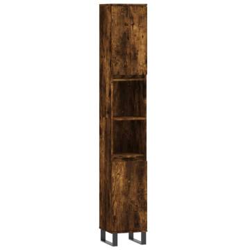 Bathroom Cabinet Smoked Oak 30x30x190 cm - Stylish Storage