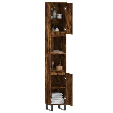 Bathroom Cabinet Smoked Oak 30x30x190 cm - Stylish Storage