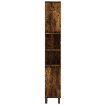 Bathroom Cabinet Smoked Oak 30x30x190 cm - Stylish Storage