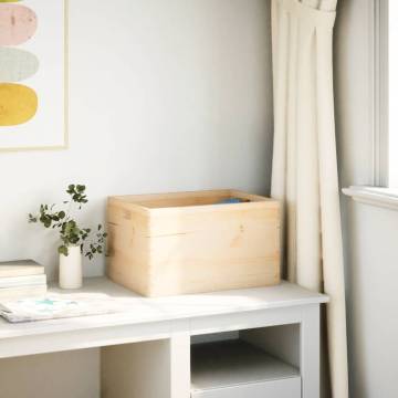 Wooden Box with Handles - Solid Pine Storage Solution