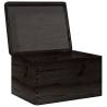 Wooden Box with Lid - Black 40x30x23 cm Solid Pine | Hipomarket