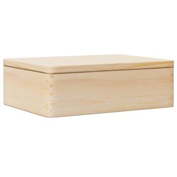 Wooden Box with Lid - Solid Pine Storage Solution | HipoMarket