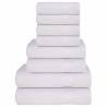 8 Piece White Towel Set | 100% Cotton, 360 GSM - Hipomarket