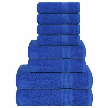 8 Piece Blue Towel Set - 100% Cotton, 360 gsm | HipoMarket