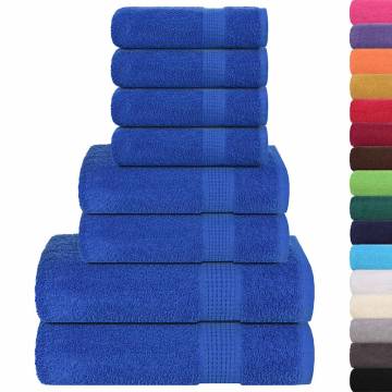 8 Piece Blue Towel Set - 100% Cotton, 360 gsm | HipoMarket