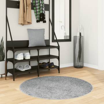 Shaggy Rug PAMPLONA High Pile Modern Grey Ø 100 cm - Buy Now