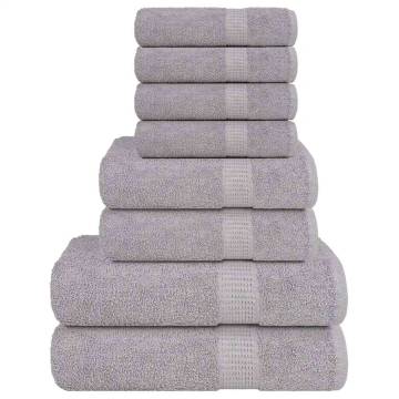 8 Piece Grey Towel Set - 100% Cotton, 360 gsm | HipoMarket