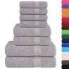 8 Piece Grey Towel Set - 100% Cotton, 360 gsm | HipoMarket