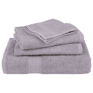 8 Piece Grey Towel Set - 100% Cotton, 360 gsm | HipoMarket