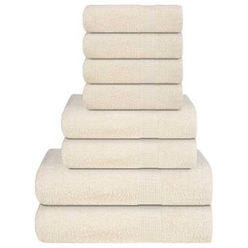 8 Piece Cream Towel Set - 100% Cotton, Soft & Absorbent