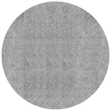 Shaggy Rug PAMPLONA High Pile Modern Grey Ø 100 cm - Buy Now