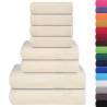 8 Piece Cream Towel Set - 100% Cotton, Soft & Absorbent