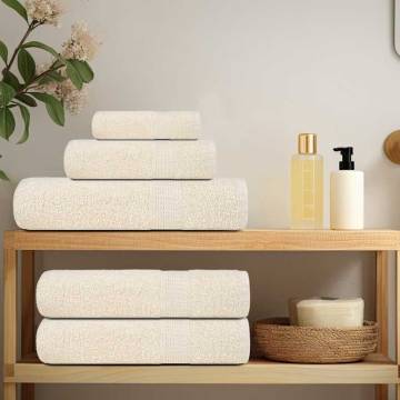 8 Piece Cream Towel Set - 100% Cotton, Soft & Absorbent