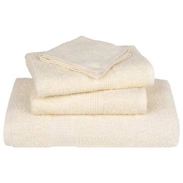 8 Piece Cream Towel Set - 100% Cotton, Soft & Absorbent