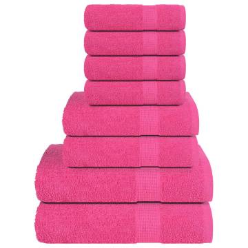 8 Piece Pink Towel Set - 100% Cotton, 360 GSM