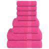  8 Piece Towel Set Pink 360 gsm 100% Cotton Colour pink Quantity in Package 1 