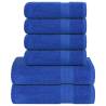 6 Piece Blue Towel Set - 100% Cotton, 360 gsm | HipoMarket